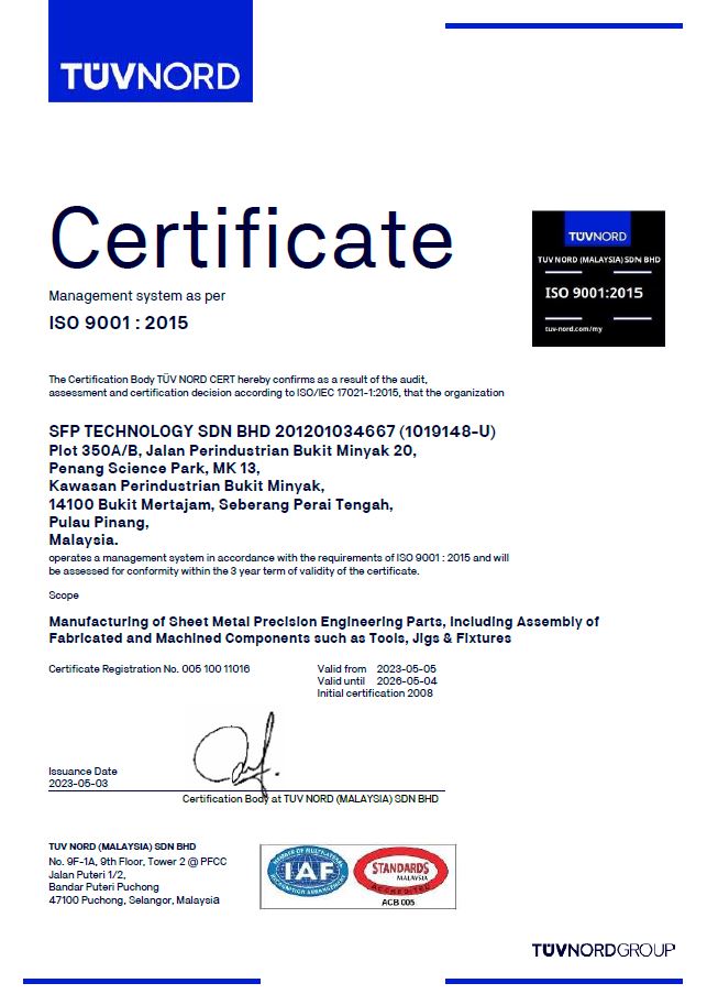 SFP-certificate